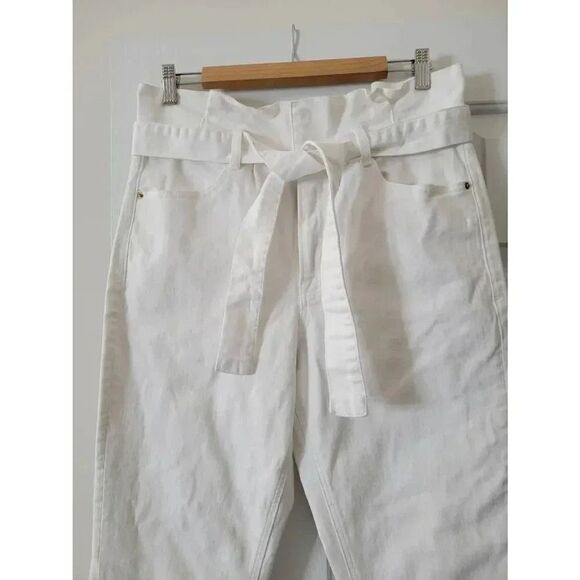 Frame belted pleated pegged white jeans 30 - Picture 3 of 9